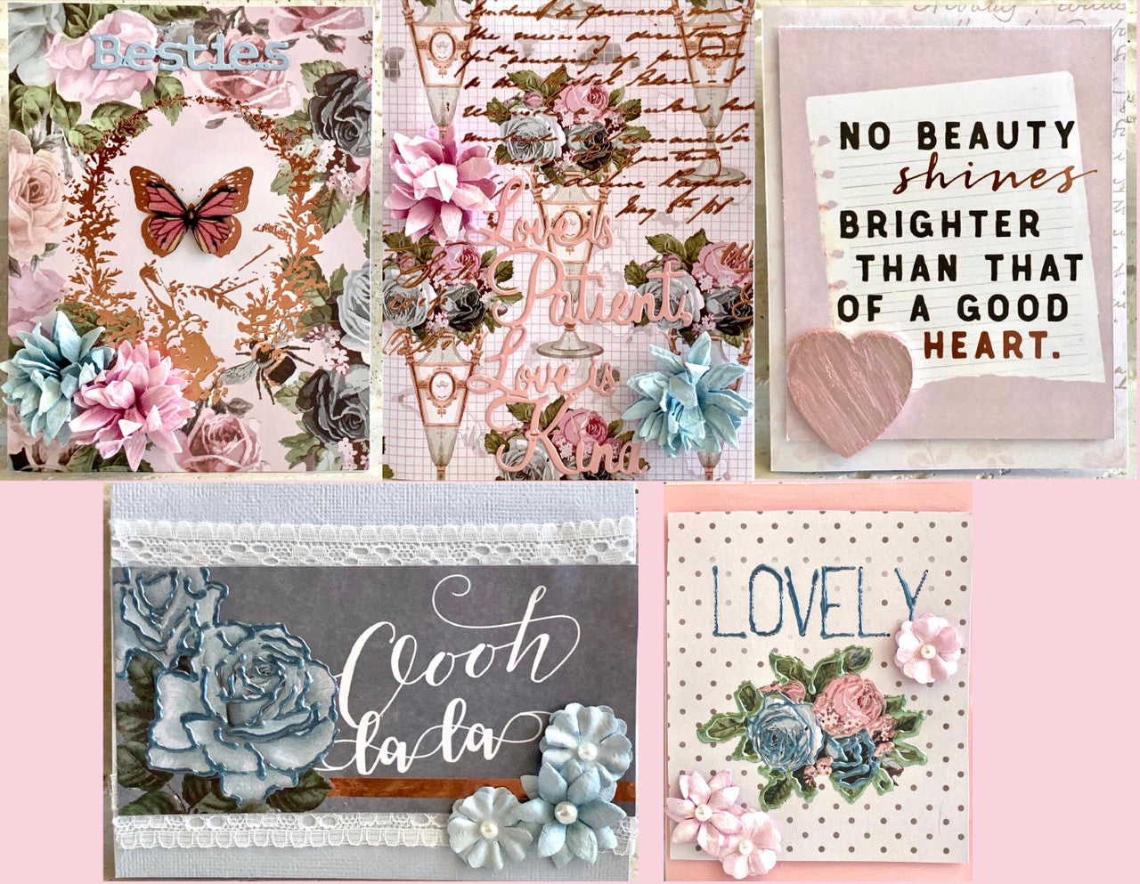 Poëtische Rose-kaartenset (5 kaarten)